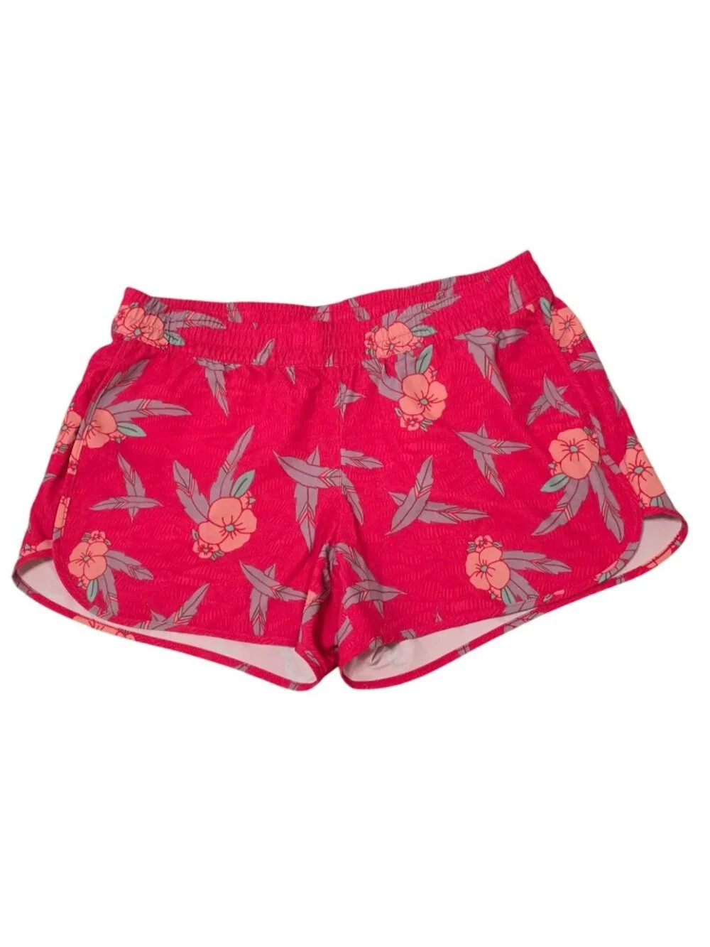 Alpine Design Women's Pink Floral Water Shorts Size M With Mesh Liner (SKU#2136)